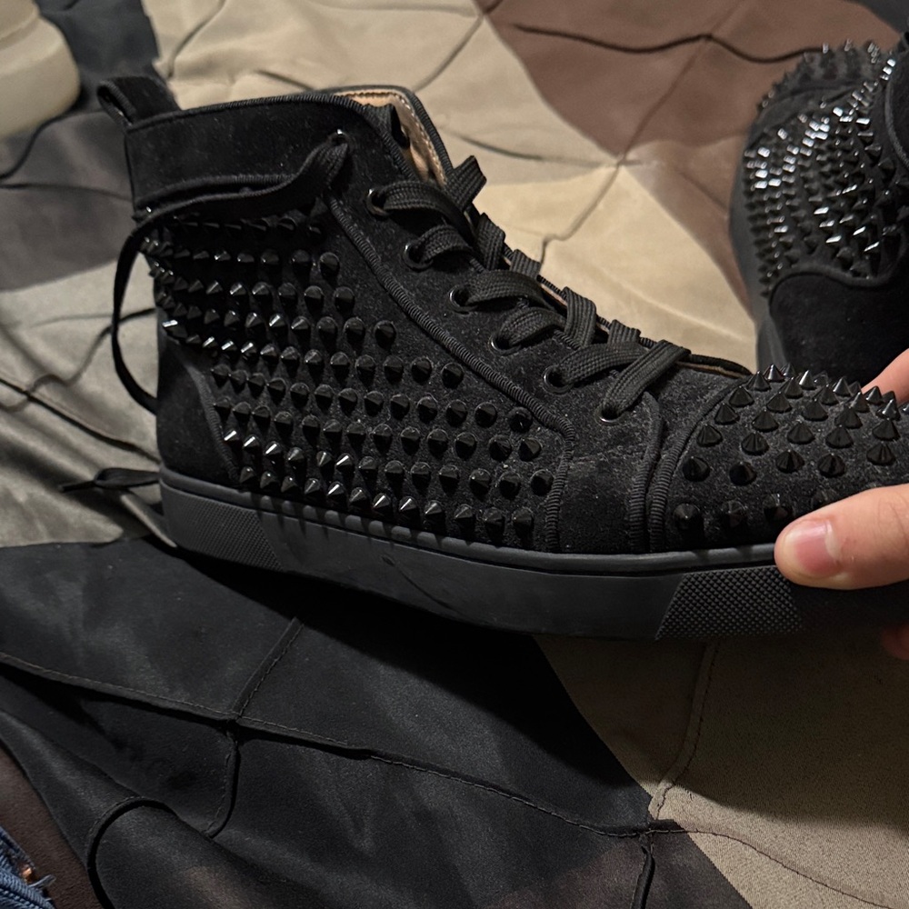 Black Studded High-Top Men's Sneakers Christian Louboutin